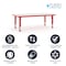 Flash Furniture Rectangle Activity Table, Plastic, Steel, Red YU-YCY-060-RECT-TBL-RED-GG - alternate 3